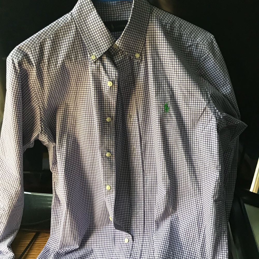 Polo button up dress shirt.  Light Purple color